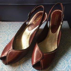 Kenneth Cole Brazilian Leather Slingback Wedges6.5